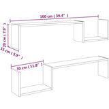  Zidne police 2 kom boja hrasta sonome 100x15x20 cm od iverice | shoptok.hr