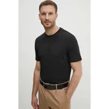 Boss Bombažna kratka majica moška, črna barva, 50468972