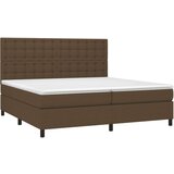  Krevet box spring s madracem LED tamnosmeđi 200x200 cm tkanina | shoptok.hr