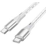  USB kabal BOROFONE BX96 Ice crystal 60W, 3A silicone charging data cable 1m, Type-C to Type-C gray | Eponuda.ba