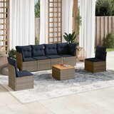  7-dijelni set vrtnih sofa od poliratana s jastucima sivi | Eponuda.ba