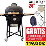 Grill King 24" keramični kamado žar s smokerjem in opremo, 61 cm, (21142316) | Shoptok.si