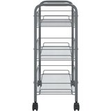 vidaXL 3-nadstropni kuhinjski voziček siv 46x26x64 cm železo | Shoptok.si