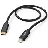 Hama polnilni/podatkovni kabel USB-C - Lightning, tekstilni, 1,5 m, črne barve, (5000277614) | Shoptok.si