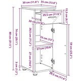 vidaXL Kupaonski ormar s ladicama Sivi hrast sonoma 30 x 35 x 80 cm | shoptok.hr