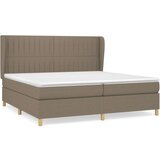  Box spring postelja z vzmetnico taupe 200x200 cm blago | Shoptok.si
