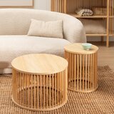 Ixia Okrogla mizica v borovem dekorju ø 60 cm Stick – | Shoptok.si