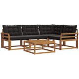  Set vanjskih sofa 5 kom. Prirodna i crna | shoptok.hr