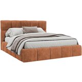 MID.YOU OBLAZINJENA POSTELJA 140 cm x 200 cm , les, tekstil, leseni material opečnato rjava | Shoptok.si