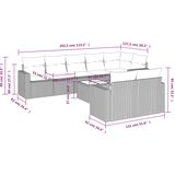  9-dijelni set vrtnih sofa s jastucima poliratan smeđi | shoptok.hr