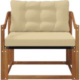  Set vanjskih sofa Čvrsto drvo akacije i Textilene Prirodna - Prirodno i bež Nagnuto | shoptok.hr
