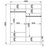 Hanah home Ormar Rb-163, 140x184x52 cm, Bijeli | Eponuda.ba