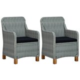 Maison Chic Vrtni stoli - Stol za vrt z blazinami 2 kosa poli ratan svetlo sive barve JS2139, (21876828) | Shoptok.si