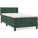 Box spring krevet s madracem tamnozeleni 80 x 200 cm baršunasti | shoptok.hr