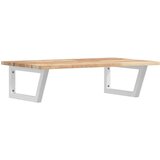 vidaXL Stenska polica za umivalnik jeklo in trden akacijev les | Shoptok.si