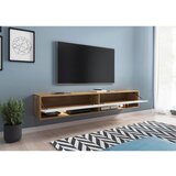 P & B nizka omarica lowa, bela, barva hrasta, led | Shoptok.si