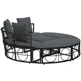 vidaXL Zunanja lounge postelja brez baldahina Black Poly Rattan | Shoptok.si
