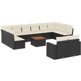  13-dijelni set vrtnih sofa s jastucima poliratan crni | shoptok.hr