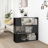 vidaXL Ormarić za knjige / pregrada visoki sjaj crni 100 x 24 x 94 cm Cijene