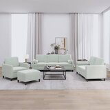  4-dijelni set sofa s jastucima svjetlosivi baršunasti Cene