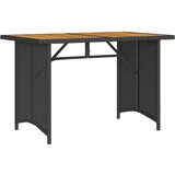  Vrtni stol s drvenom pločom crni 110 x 68 x 70 cm od poliratana | Eponuda.com
