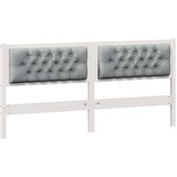 vidaXL Vzglavje Drugo Bela in svetlo siva 160 cm Trdna borovina | Shoptok.si
