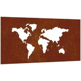  Vrtni zidni ukras 105x55 cm čelik COR-TEN uzorak karte svijeta | shoptok.hr