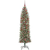 vidaXL Umetno vitko božično drevo med 300 LED Zelena in bela 180 cm | Shoptok.si