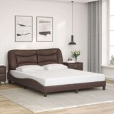  Okvir kreveta s LED svjetlima smeđi 160x200 cm od umjetne kože | shoptok.hr