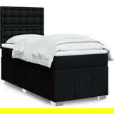 vidaXL Box spring postelja z vzmetnico črna 90x200 cm blago | Shoptok.si