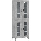 vidaXL Visoka komoda siva betona 69 5x34x180 cm od konstruiranog drva | shoptok.hr
