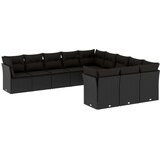 vidaXL 11-dijelni set vrtnih sofa od poliratana s jastucima crni | shoptok.hr