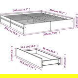  Posteljni okvir s predali rjavi hrast 200x200 cm inženirski les | Shoptok.si