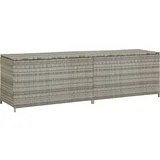 Vrtna škatla za shranjevanje poli ratan 200x50x60 cm siva