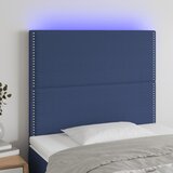 The Living Store LED posteljno vzglavje modro 90x5x118/128 cm blago - LED Vzglavje, (21659436) Cene