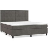  Box spring postelja z vzmetnico temno siva 180x200 cm žamet, (20790666) | Shoptok.si