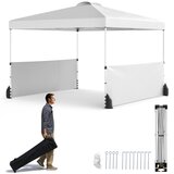 Costway Zložljiv paviljon z 2 stranskima stenama Vrtni šotor 3 x 3 m bele barve, (5000163278) Cene
