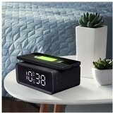 solight CA07B - Digitalni sat sa Qi bežičnim punjačem 230V/CR2032 crna | Eponuda.com