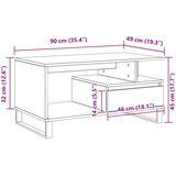 Stolić za kavu Crna Orah 90x49x45 cm Konstruirano drvo | shoptok.hr