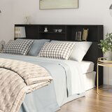 Maison Chic vzglavna omarica - nočna omarica - posteljna omarica črna 200x19x103,5 cm, (21704930) | Shoptok.si