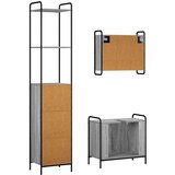  Set ormarića za kupaonicu 3 kom. Siva Sonoma 40 x 36 x 200,5 cm | shoptok.hr