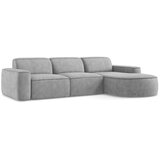 Makamii Svijetlo siva kutna garnitura od šenila (s desnim kutom/s ležaljkom) Omao – | shoptok.hr