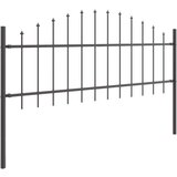 vidaXL Ogradni panel s vrhom Set od 7 Siva Čelik obložen prahom Čvrsta | shoptok.hr