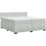  Boxspring krevet s madracem Svjetlosiva 200 x 200 cm Baršun | shoptok.hr