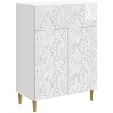 vidaXL Strani šal Bela visok sijaj 66 x 34,5 x 90 cm Inženirski les, (5000253247) | Shoptok.si