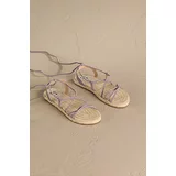 Manebi Sandali iz semiša Lace-Up Sandals ženski, vijolična barva, P 7.4 Y0