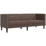  Chesterfield sofa za 3 osobe, smeđa, umjetna koža | shoptok.hr