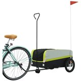 vidaXL Prikolica za bicikl crno-zelena 45 kg željezna | shoptok.hr