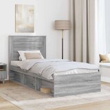  Okvir za krevet s uzglavljem Siva Sonoma 100 x 200 cm | shoptok.hr