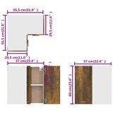 Viseći Viseča kotna omarica dimljeni hrast 57x57x60 cm konstruiran les, (20716756) | Shoptok.si